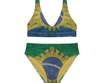 Brazil Flag Bikini Etsy