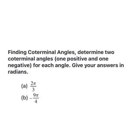 Unit 6 Worksheet 2 Finding Coterminal Angles Prntbl