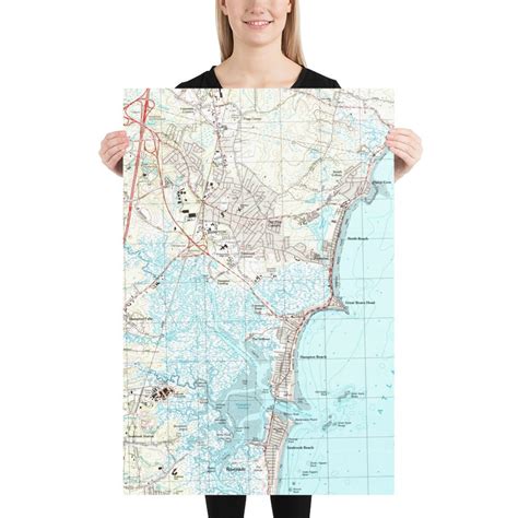 Hampton Beach NH Map 1992 Coastal New Hampshire Atlas Poster - Etsy