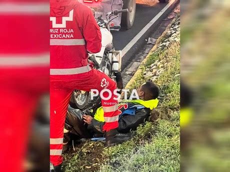 Queda herido motociclista tras derrapar en Fidel Velázquez POSTA