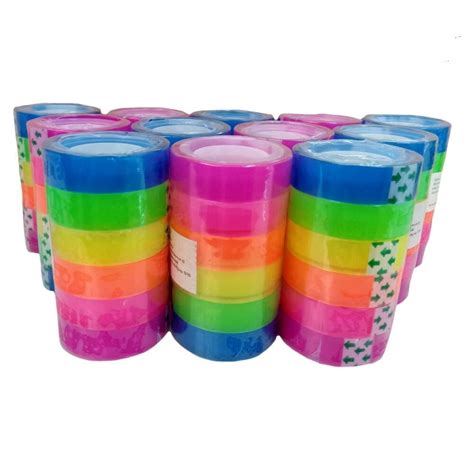 เทปใสแบบสี เทปสีน่ารัก เทปใสเล็ก (6 ชิ้น 6 สี)ขนาด1.2c.m*10m. | Lazada ...