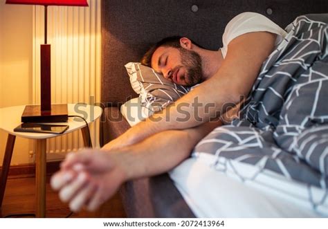 Man Sleeping Bed Night Stock Photo 2072413964 | Shutterstock