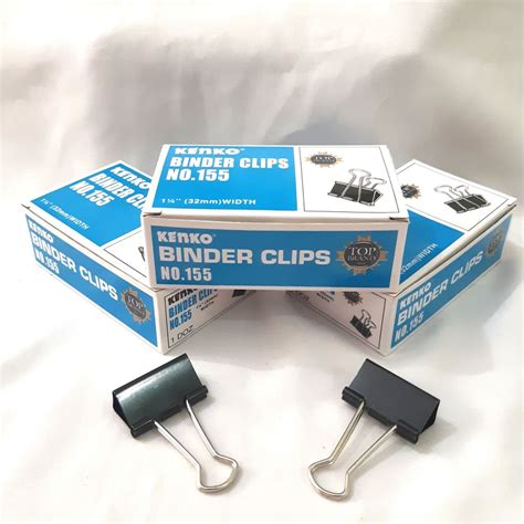 Jual Isi 12penjepit Kertas Binder Clipclips No155 Kenko Widthlebar