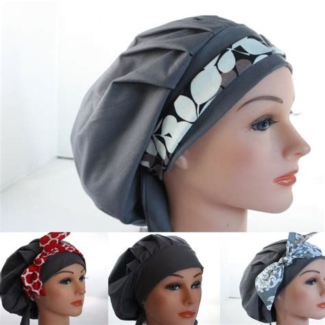 Scrub Cap Satin Lined Option Surgical Bouffant Hat Tie Back Classic