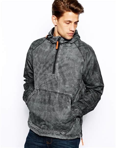 Pull&bear Hooded Overhead Jacket in Gray for Men | Lyst