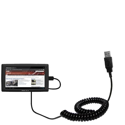 Coiled Power Hot Sync USB Cable Suitable For The Arnova C G With Both Data And Charge