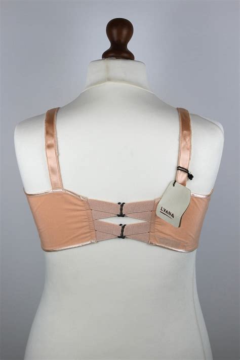 PLUS SIZE S Vintage Lyana Pink Cotton Bra Vintage Nude Bra Bustier Deadstock Bra Nos