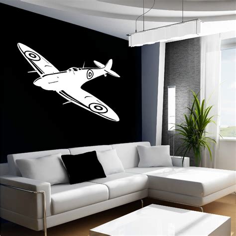 Removable Military Fighter Plane Ww2 Wall Sticker Decal Art Aircrafe Plane Decal Living Room