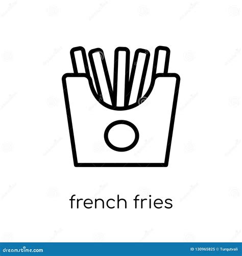 French Fries Icon Trendy Modern Flat Linear Vector French Fries Stock