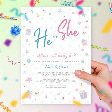 Simple Gender Reveal Invitation Template Online Maker