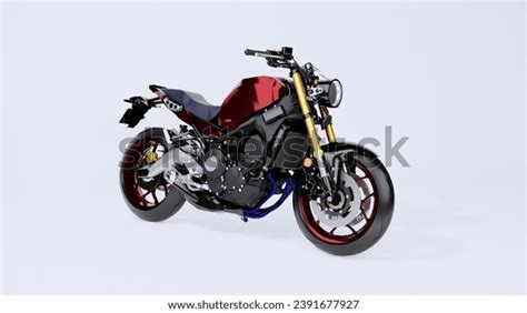Red Sport Naked Motorcycle White Background Stock Illustration