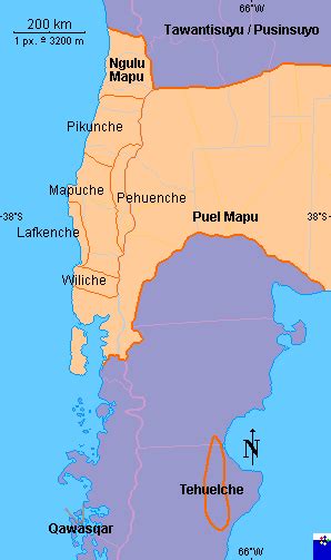 Clickable map of Mapuche regions