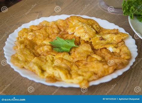 Thai Style Omelet Stock Photo Image Of Kung Food Dish