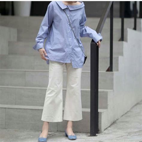 Nude 店內款 米白色喇叭西裝褲 小安studiodoe 蝦皮購物