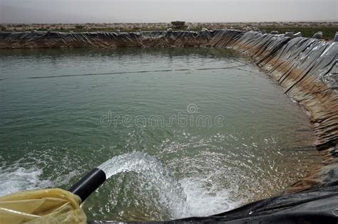 Reservoir With Low Water Level During Summer Drought Stock Image