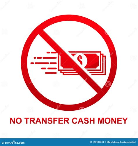 No Transfer Cash Money Sign Isolated On White Background Stock Vector