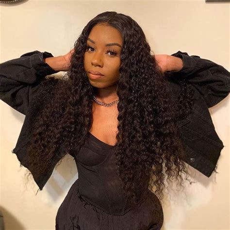 Vshow Hair Full Thick Deep Wave Lace Part Wig Deep Middle Part Inch