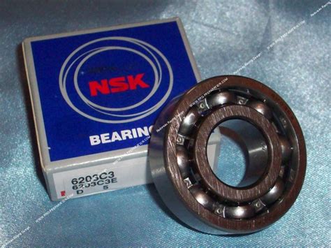 Bearing reinforced cage steel riveted NSK 6203 C3 17X40X12mm Peugeot ...