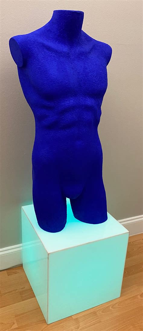 Male Nude Torso Blue Man Sculpture In The Manner Of Yves Klein For Sale At 1stDibs