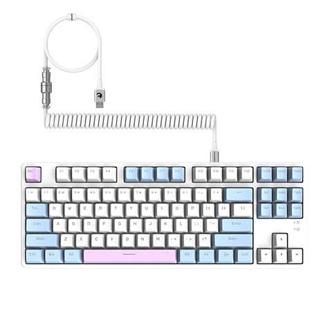 Mambasnake Ajazz Ak Wired Hot Swappable Mechanical Keyboard Coiled Cable Rgb Backlit