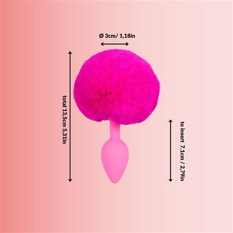 Bunny Tail Plug Pink Butt Plug With Tail Fake Pink Anal Plug Made Of Silicone With Pom Pom Pet