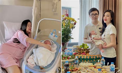 Hot girl Vũ Ngọc Châm và chồng doanh nhân tổ chức tiệc đầy tháng cho quý tử tiết lộ ý nghĩa tên