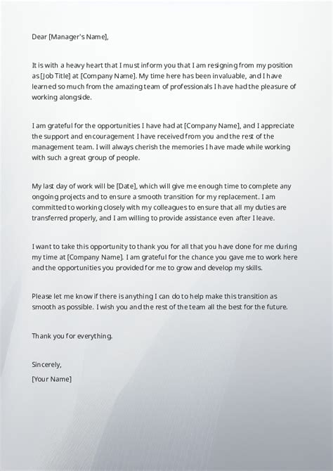 Free Word Template Resignation Letter Template 43 Off