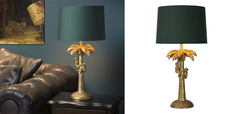 Настольная лампа Пальма Monkeys on a palm table lamp green по цене 19 ...