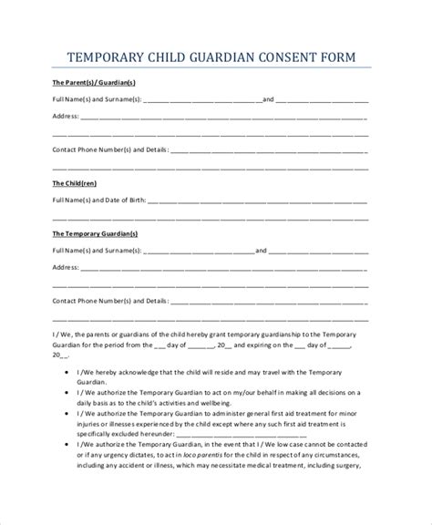 Free Printable Guardianship Papers