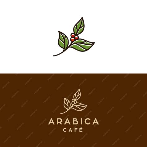 Premium Vector Coffee Bean With Leaf Plant Branch Hipster Minimal Logo Vector With Leaf Simple