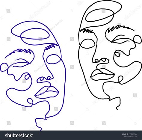 Woman Face One Line Art Style Stock Vector Royalty Free 1950227806 Shutterstock