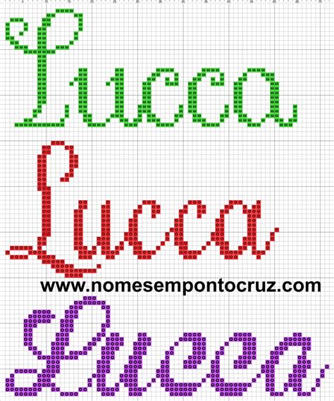 Gr Ficos De Nomes Em Ponto Cruz Nome Lucca Em Ponto Cruz