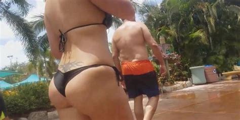 Bubble Butt Tattoed Latina Black Bikini Tnaflix