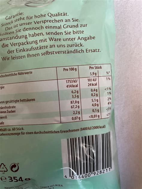 Конфеты мятные Mint Chocs Storck - калорийность, пищевая ценность ⋙ ...