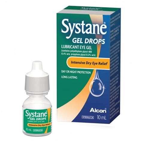 Alcon Systane Day Or Night Protection Lubricant Eye Gel Drops Intensive Dry Eye Relief 10ml