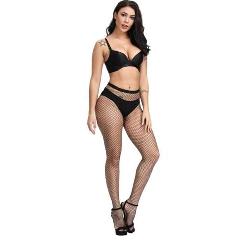 Collants En Résille Grande Taille Pour Femmes Lingerie Érotique Sexy Entrejambe Ouvert Body