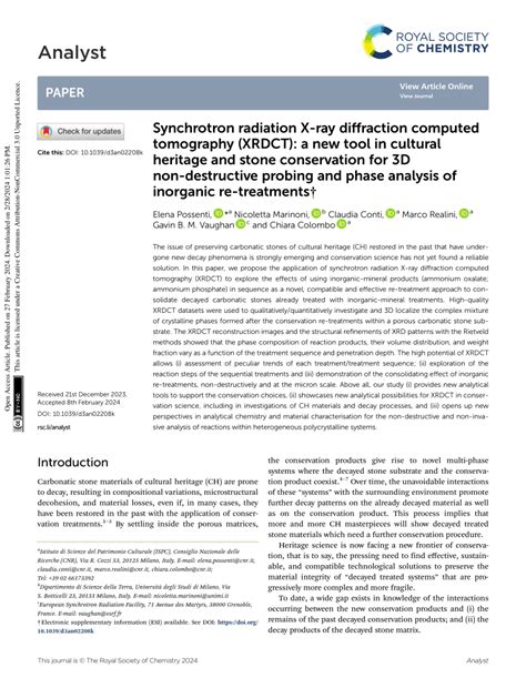 PDF Synchrotron Radiation X Ray Diffraction Computed Tomography