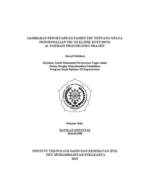 Gambaran Pengetahuan Pasien Tbc Tentang Upaya Pengendalian Tbc Di