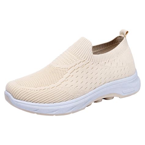 Caicj98 Womens Slip On Sneakers Womens Fashion Casual Mesh Breathable Slip On Sneakers Loafers