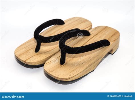 Wooden Japanese sandals stock photo. Image of japan - 104897670