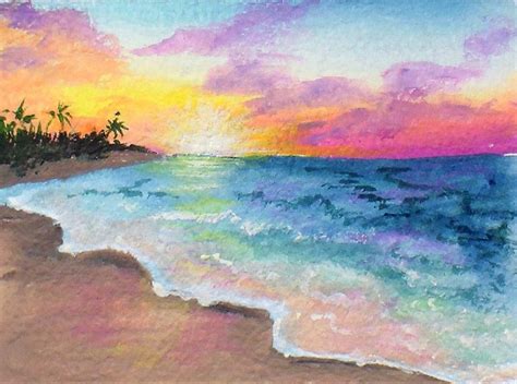 Easy Sunset Painting Tutorial Limited Palette Diy Gouache Sunset
