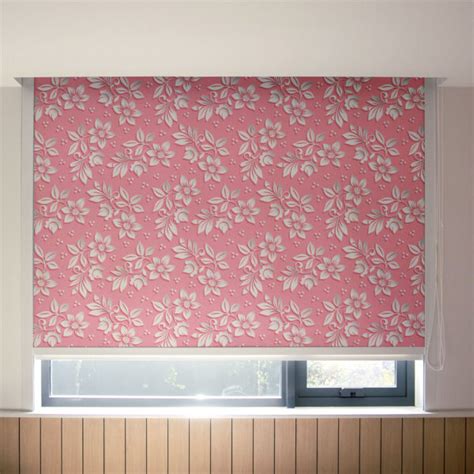 3d Look Pink Floral Roller Window Blinds Magic Decor