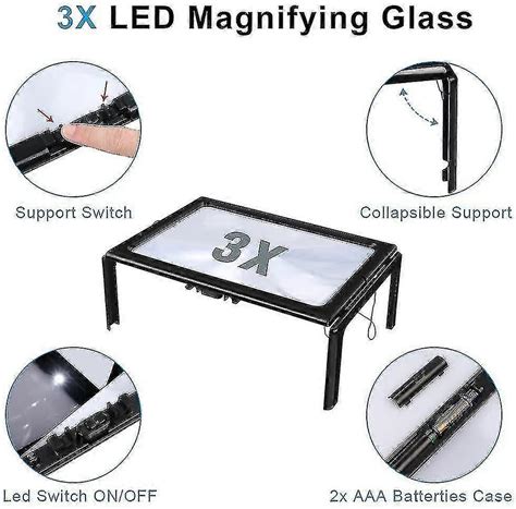 Reading Magnifiers Magnifier With Light 3x Magnification Reading