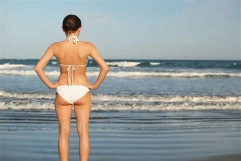 Sexy Woman In White Bikini Standing By T Stock Video Pond