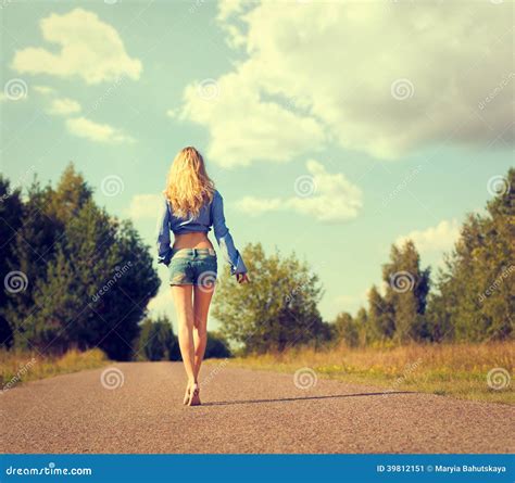 Blonde Woman Walking Away Stock Image Image Of Desire 39812151
