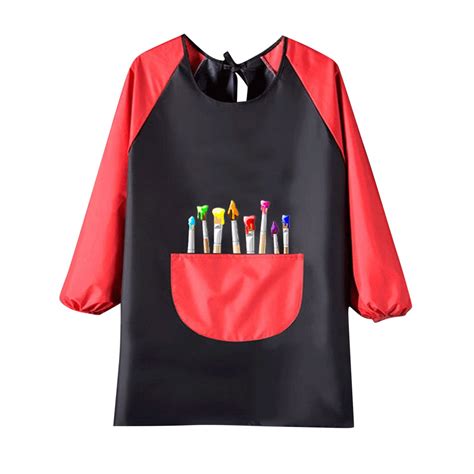 zacpncv kids art smock waterproof painting apron long sleeves artist