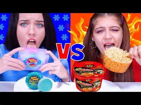 ASMR HOT vs COLD CHALLENGE 음식 챌린지 Eating Sounds by LiLiBu YouTube 음식 식품 아이디어 챌린지