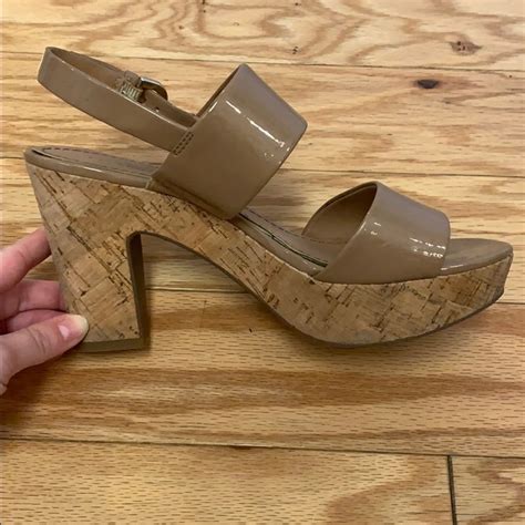Franco Sarto Nude Block Heels Gem