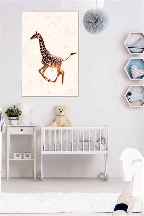 Giraffe Nursery Print Safari Nursery Art African Giraffe Art A Cute