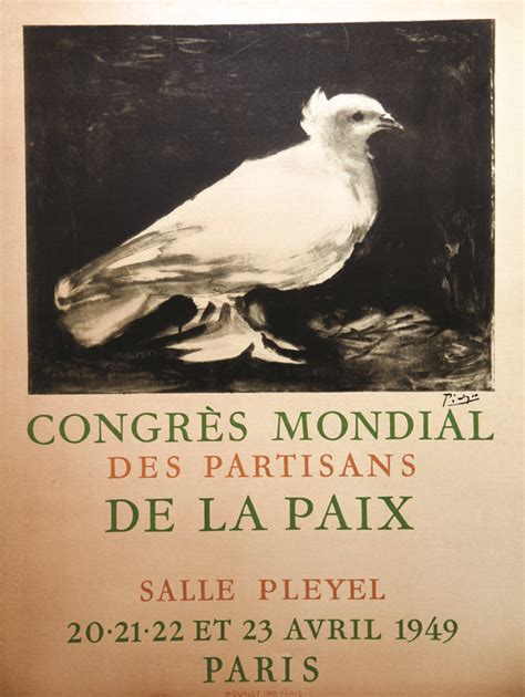 Pablo Picasso 1881 1973 Congrès Mondial De La Paix Paris Salle